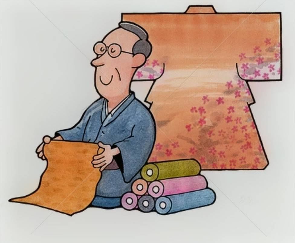蔵出しの呉服の数々