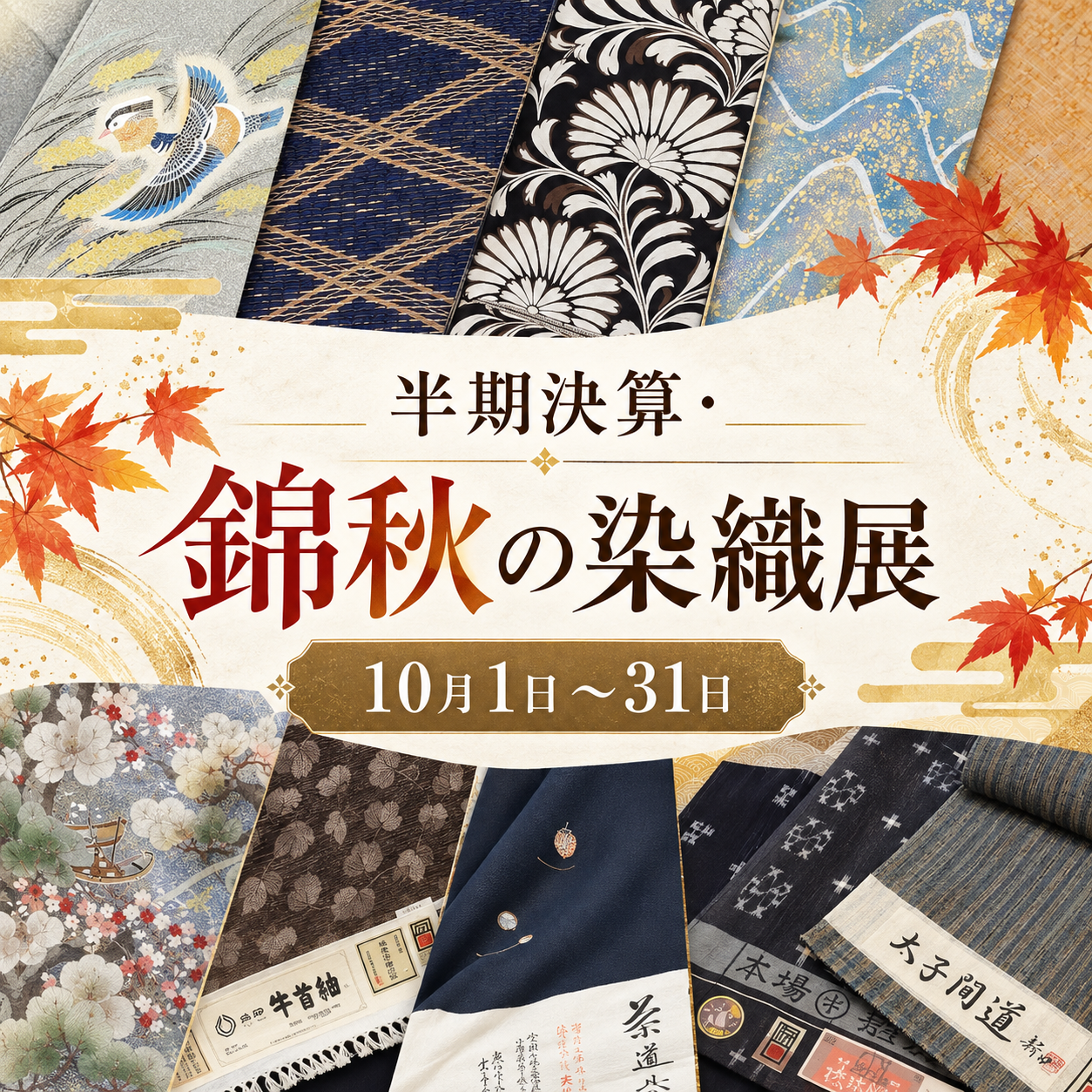 半期決算・錦秋の染織展のご案内